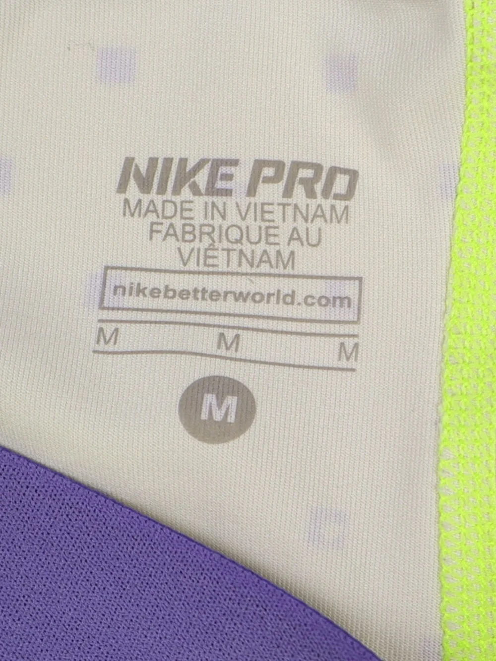 Nike Pro Women's M Neon Yellow Purple Compression Shorts 3